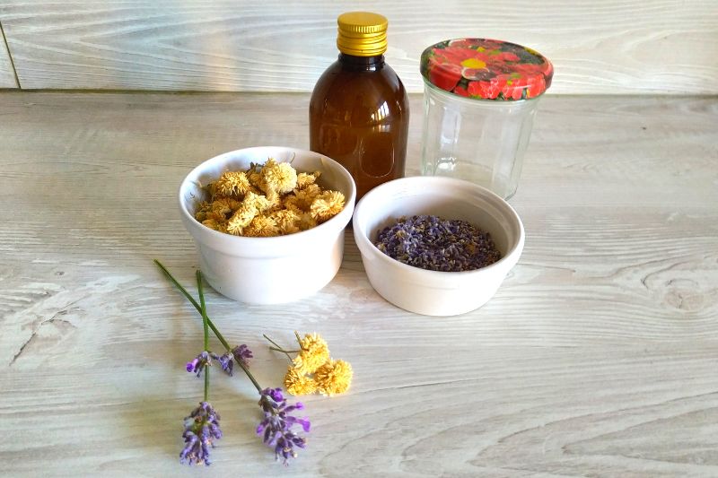 Yağ infüzyonu yapımı için malzemeler